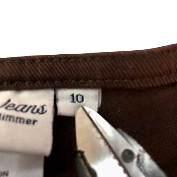 Dream Jeans Womens 10 NEW Brown Stretch Pants Look 5 lbs Slimmer - Picture 6 of 9